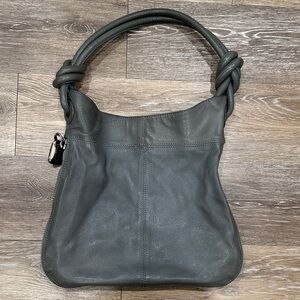 Donna Karan Gray Leather Shoulder Bag